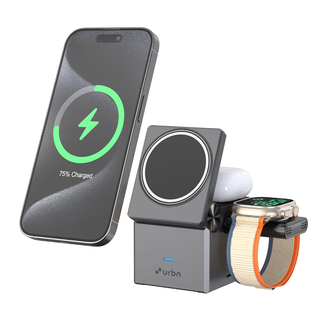 URBN|3-in-1 Folding Cube Wireless Charger MagSafe |Qube 3-in-1|D2900|MRP Rs.6999