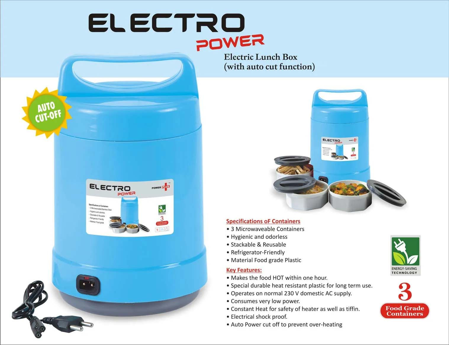 Dgp-Pp-103-Electro Power: Electric Lunch Box (Rs.501 - Rs.1000);DGP PPPP