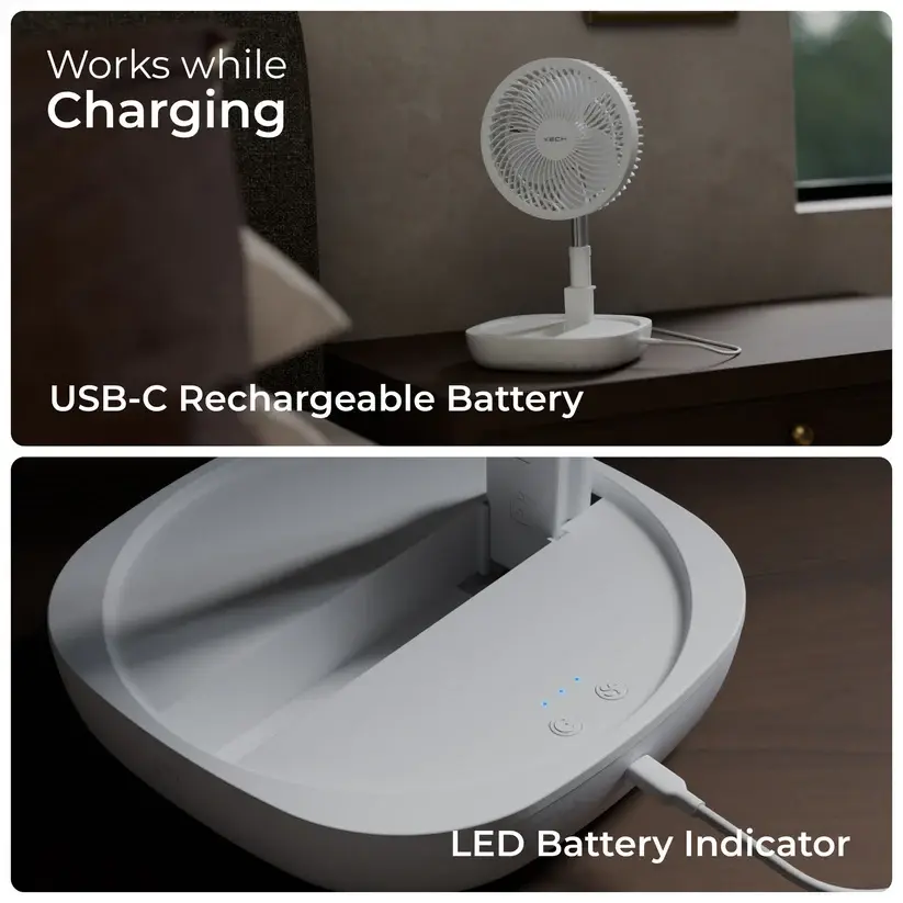 Thumbnail: Air Storm II|Fan (rechargeable)|XECH|D1990|MRP Rs. 4499