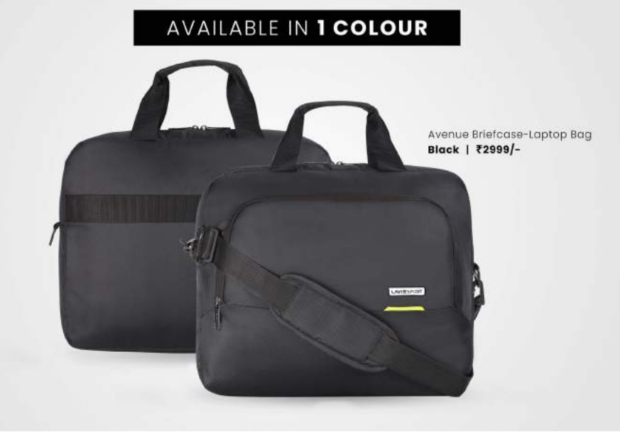 Thumbnail: LAVIE SPORT | Laptop Bag | AVENUE BRIEFCASE | 1 COMPT |14L | D1694 |MRP Rs. 2999