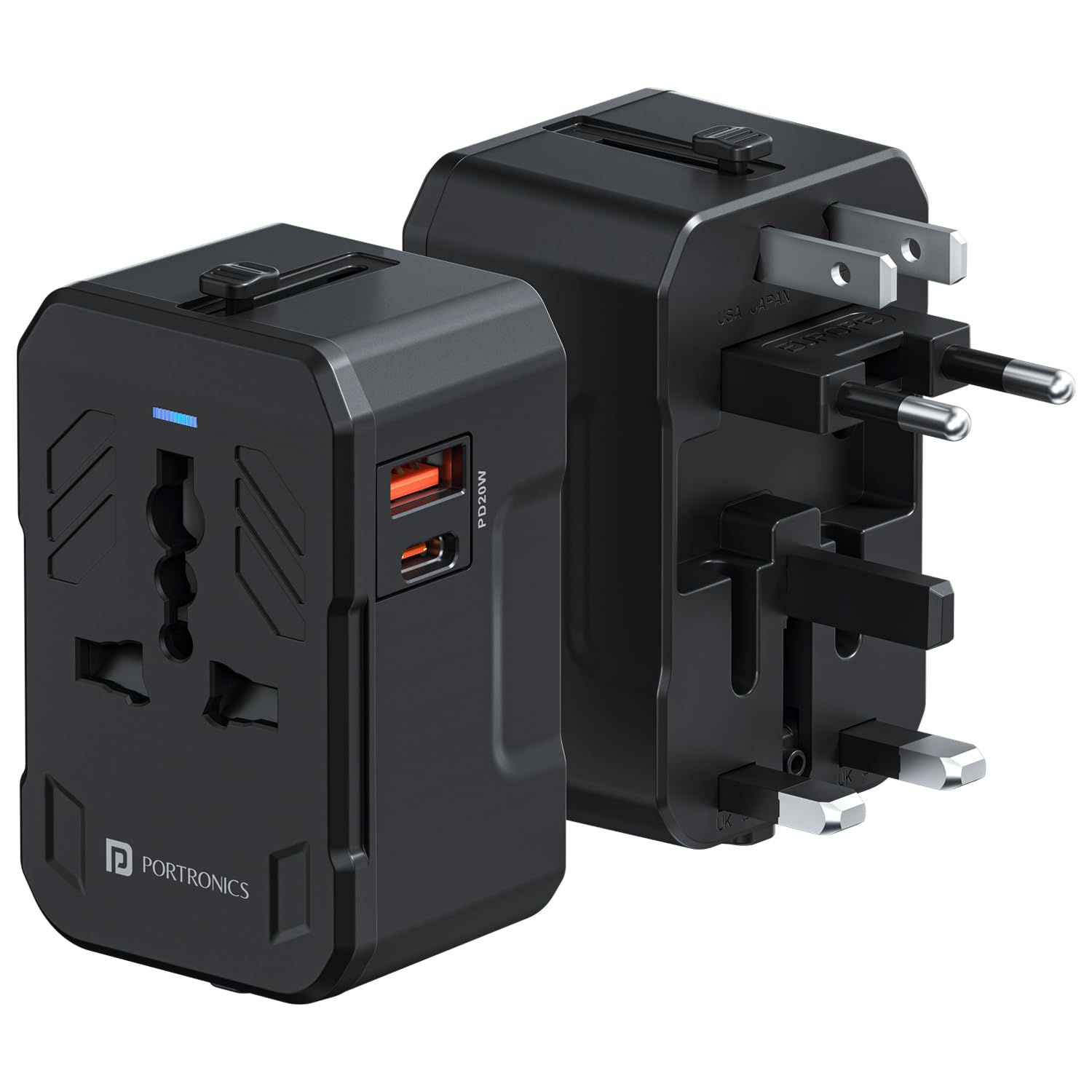 Portronics Juicemate 4 Universal Travel Adapter with 20W | D1398 | MRP Rs. 1999