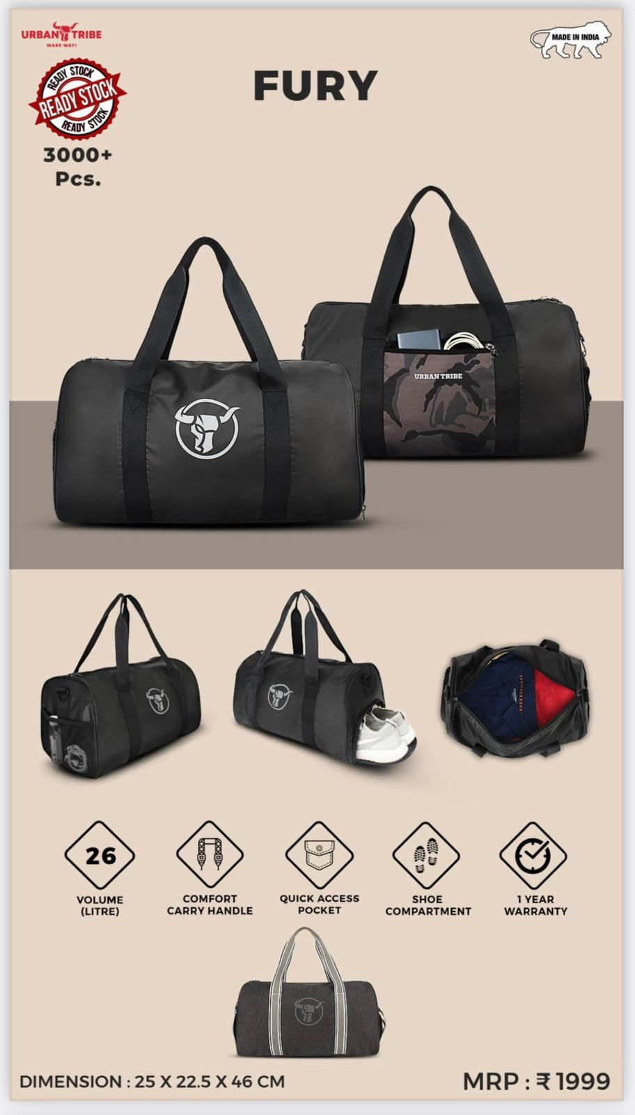 Thumbnail: Duffle Bags | URBAN TRIBE | Fury| D1100