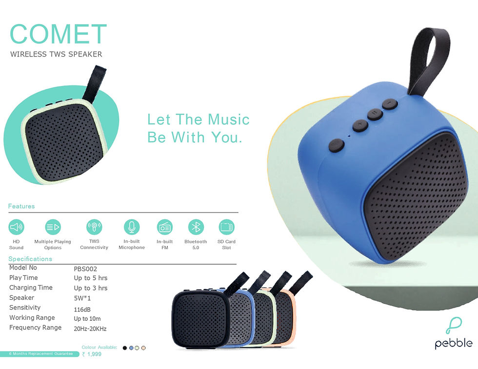 Thumbnail: Bluetooth Speaker | PEBBLE | Pbs002 | D1140