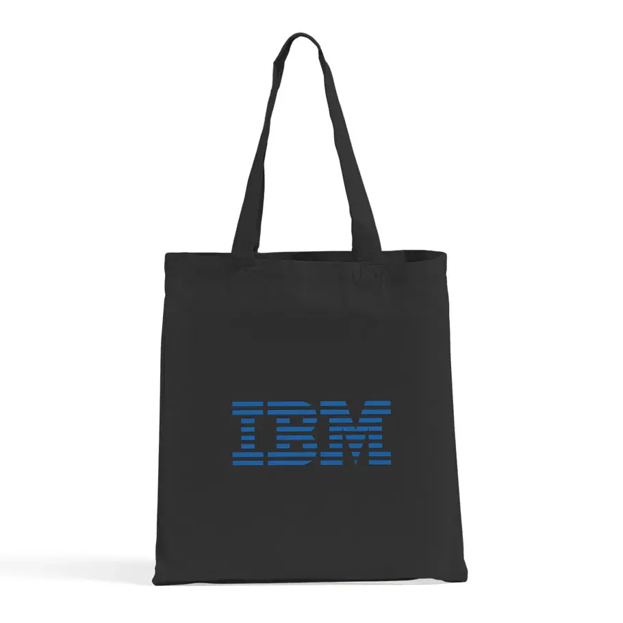 Thumbnail: Flat Canvas tote Bag | 1 col Logo | 12 x 14 in | Black | BBZ | D140