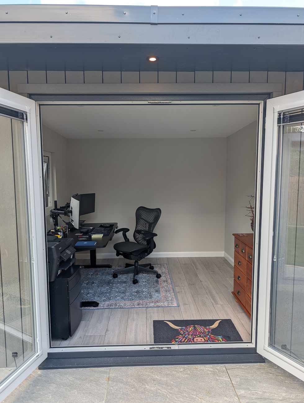 view into bespoke garden room in Berkshire