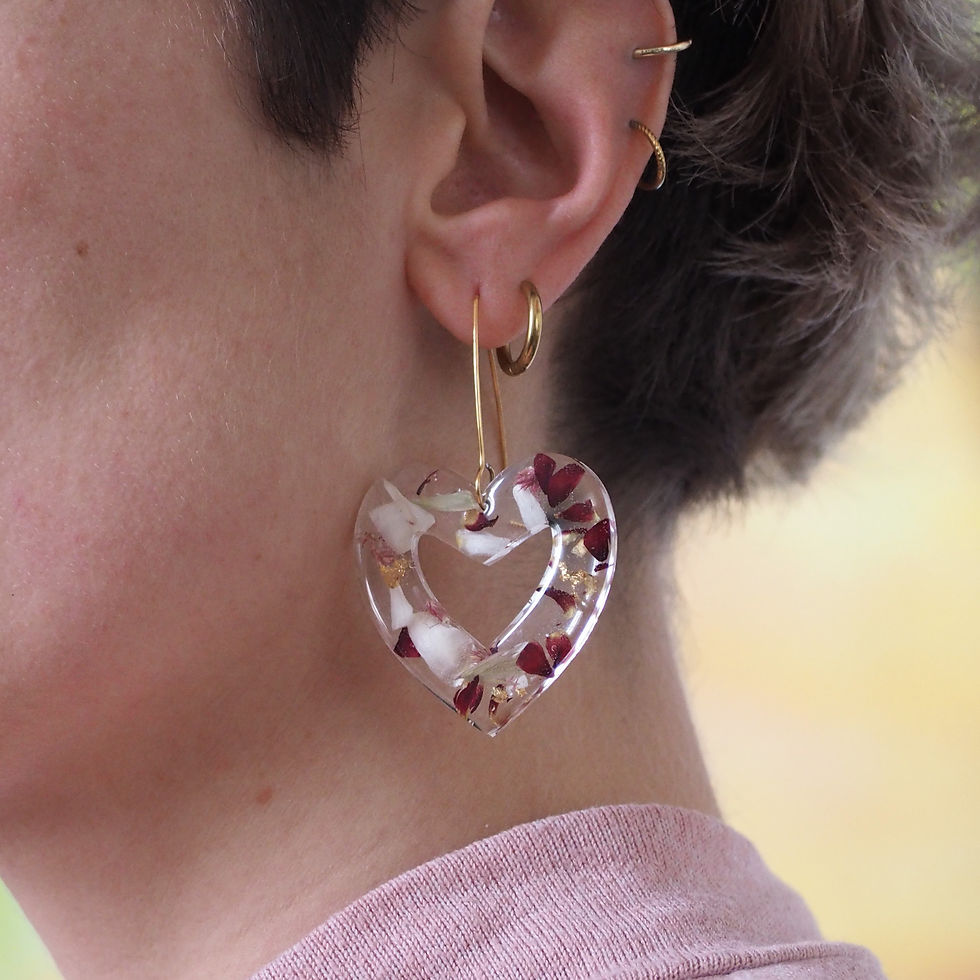 Miniature : GIGI - boucles d'oreilles résine et fleurs françaises