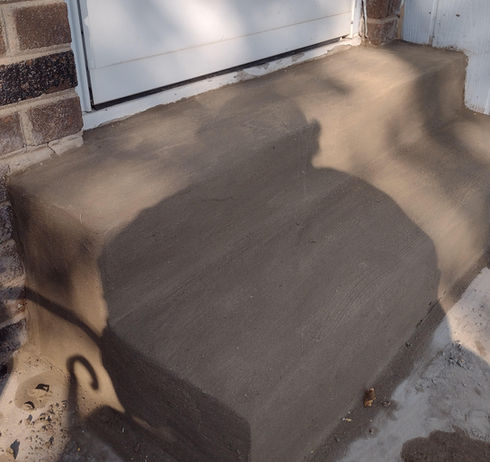 Stoop repair by Mason Copper Chase on house in Milwaukee, WI