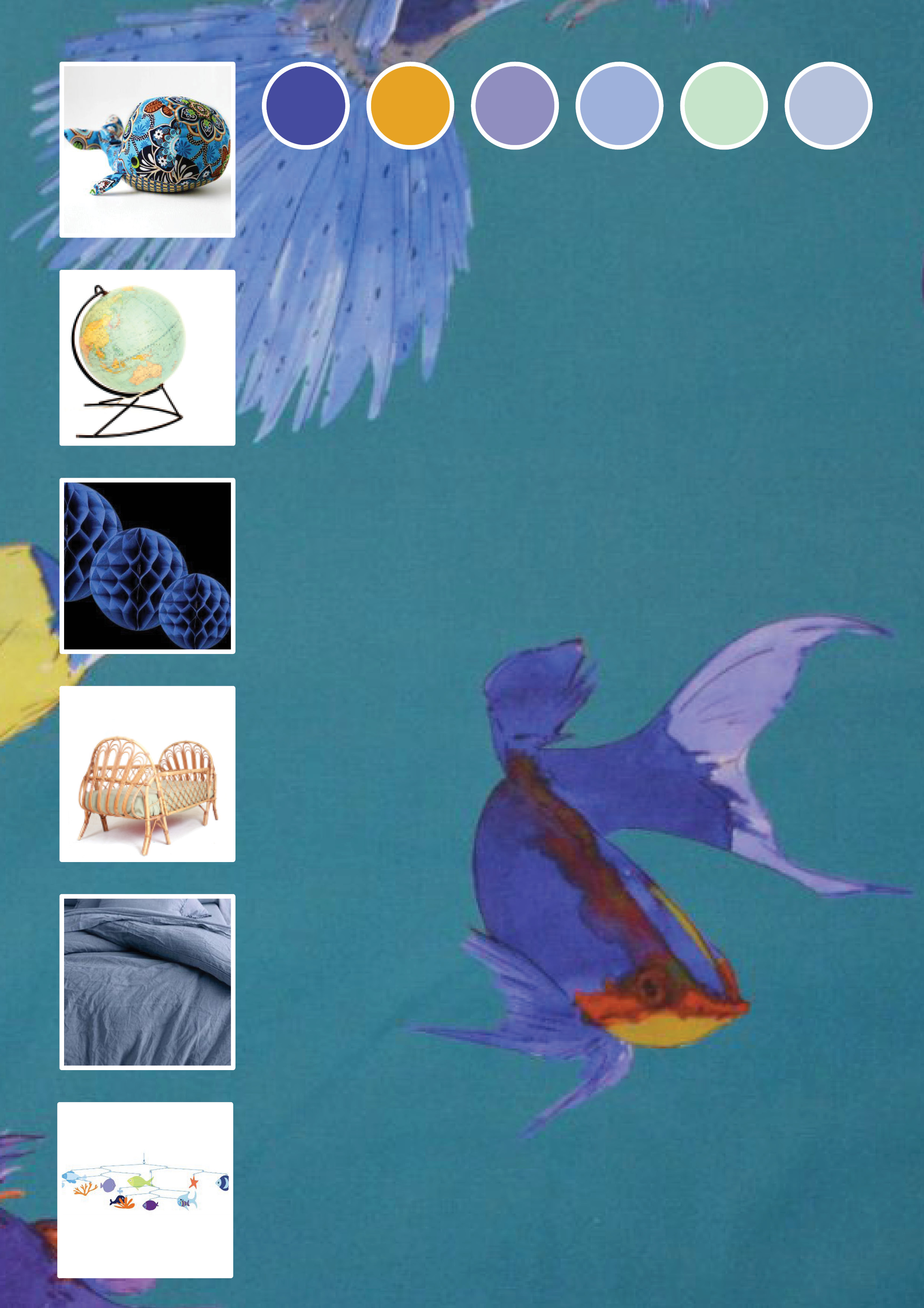 Chambre enfant poisson mer bleu