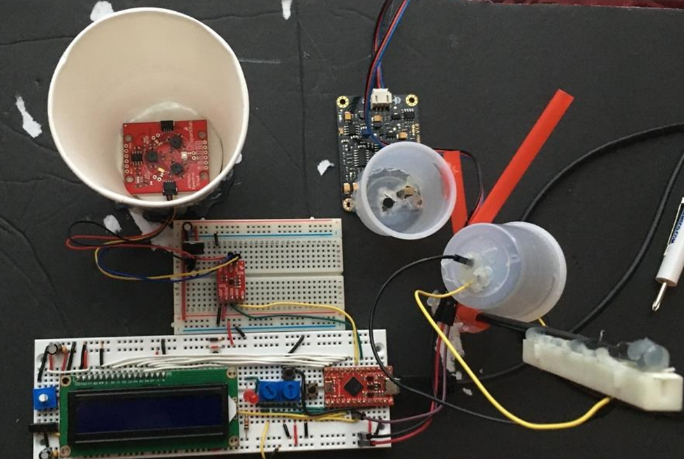 Initial Prototype (electronic board, sensors, Arduino)