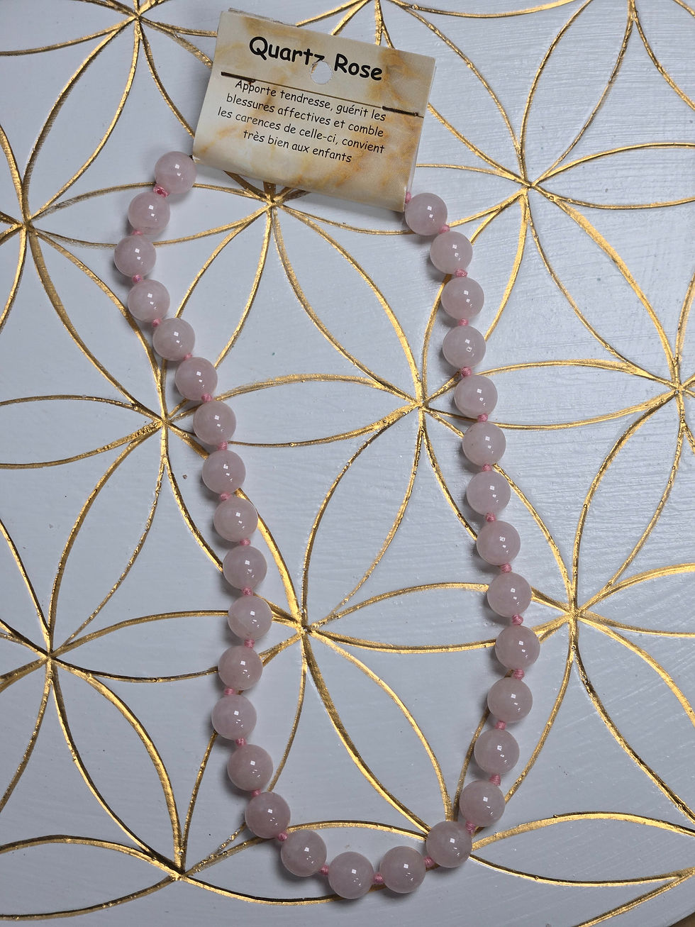 Quartz rose collier