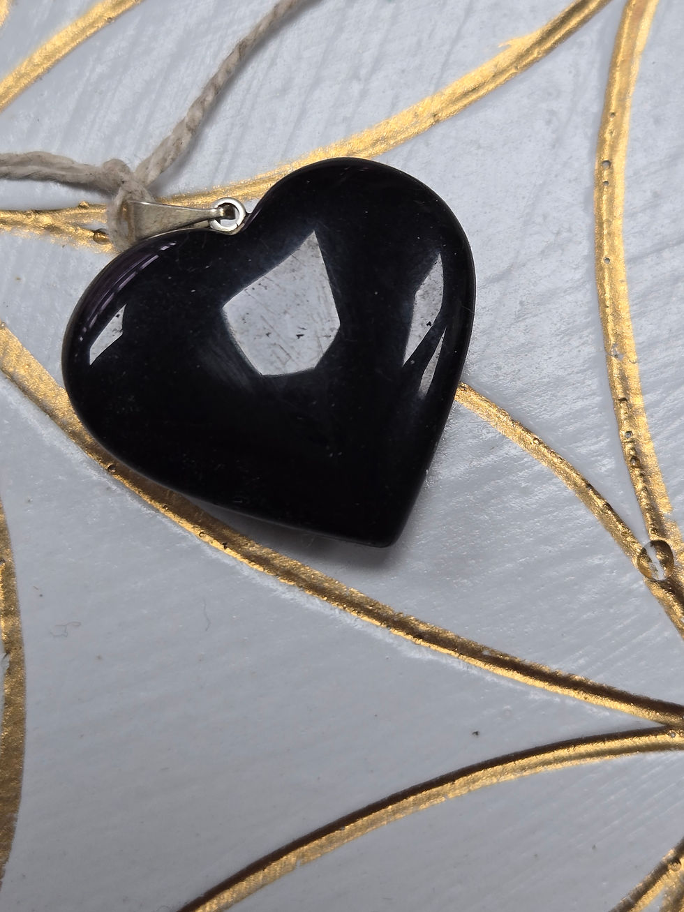 Obsidienne noire pendentif coeur