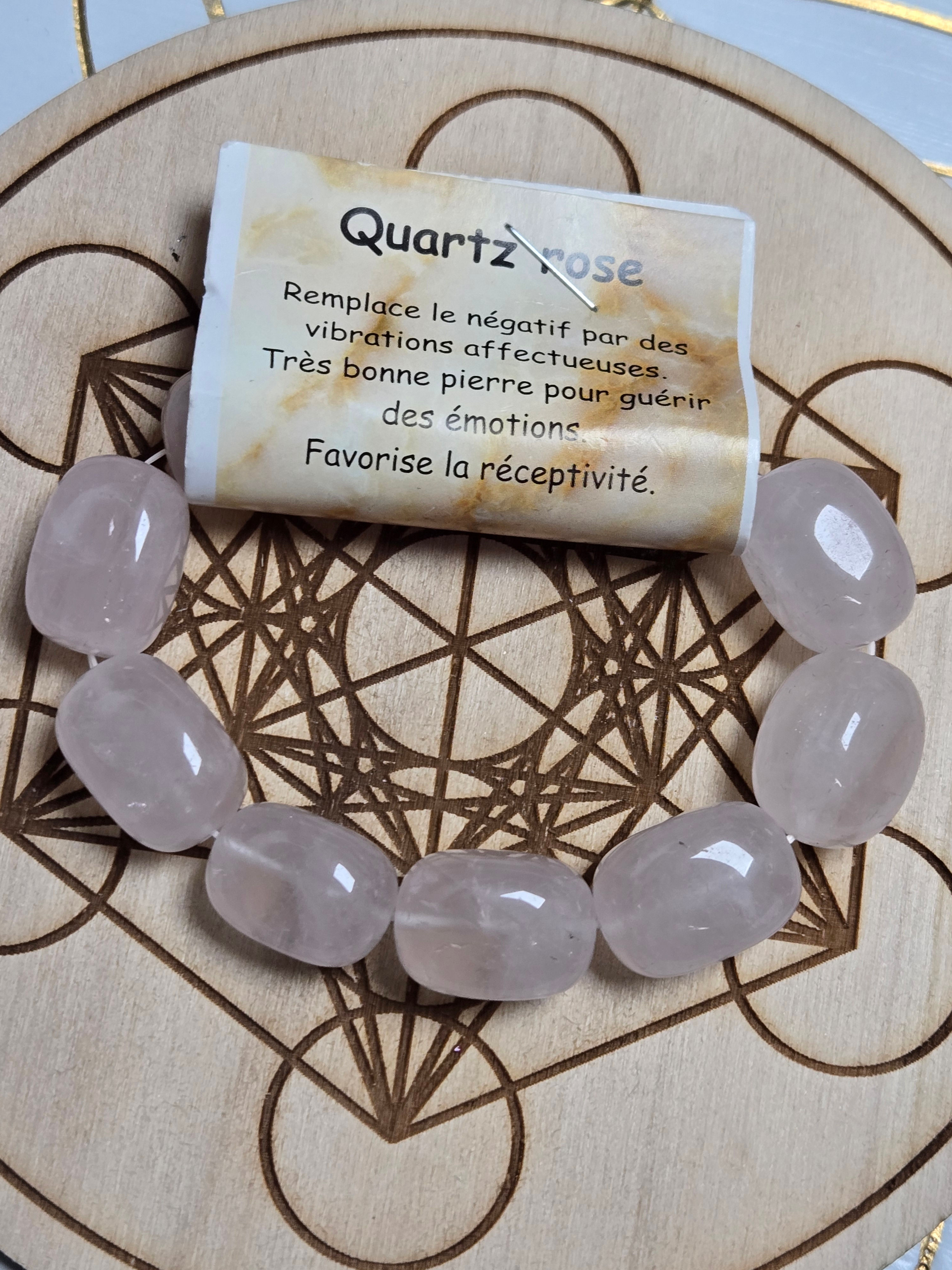 Quartz rose bracelet - AMOUR • DOUCEUR • APAISEMENT