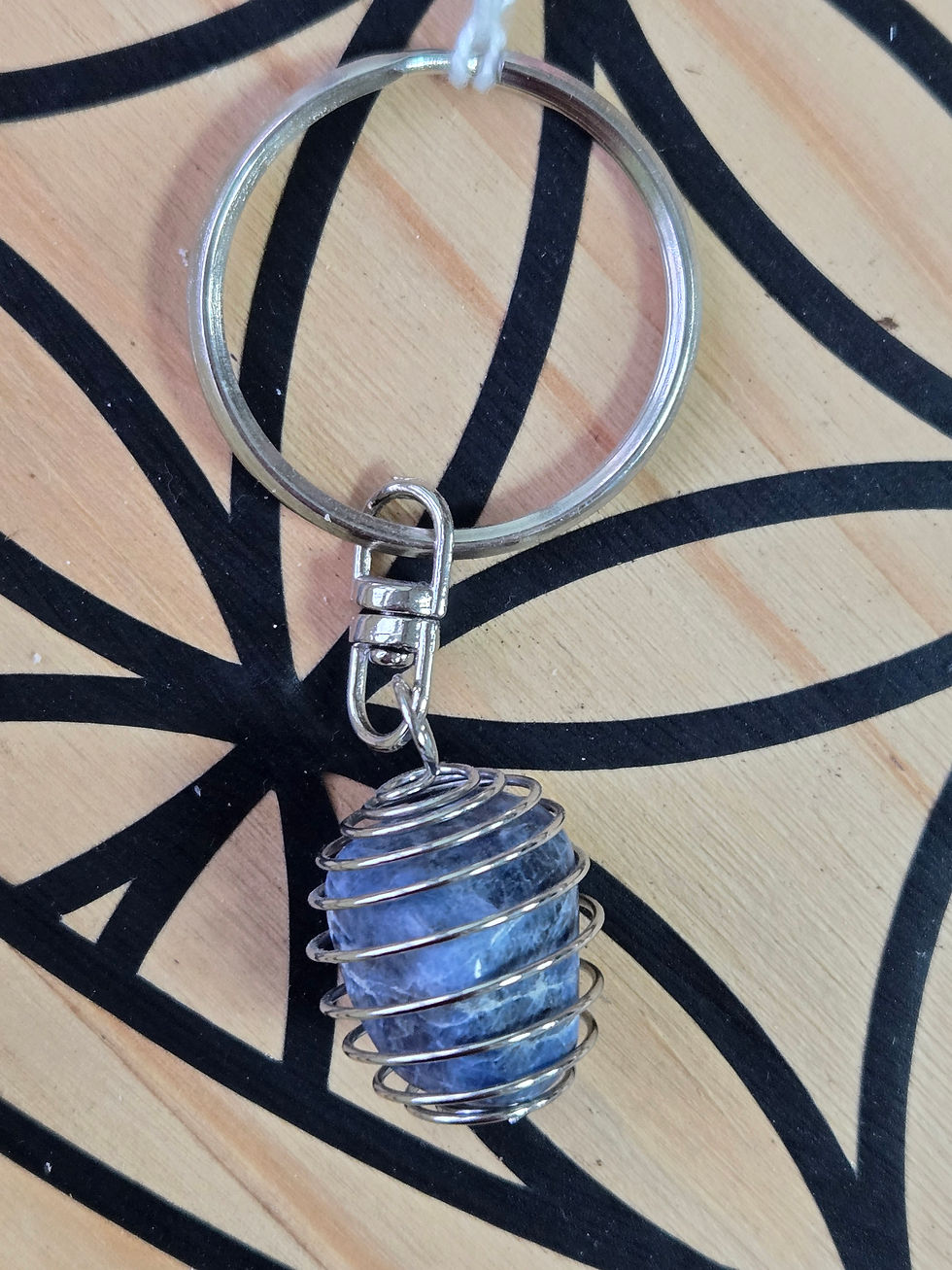 Sodalite porte clé création - Pierre de sérénité, de compréhension et de communi