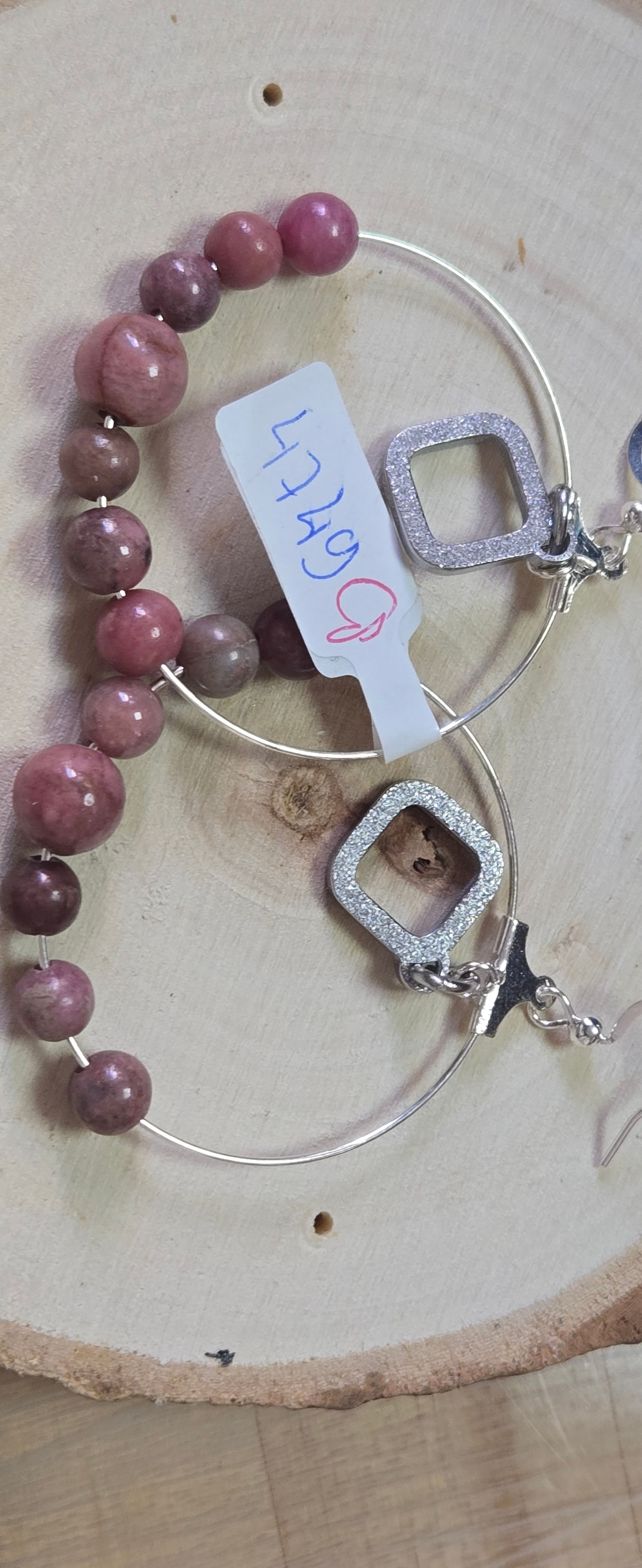 Boucles d'oreilles rhodonite 4749