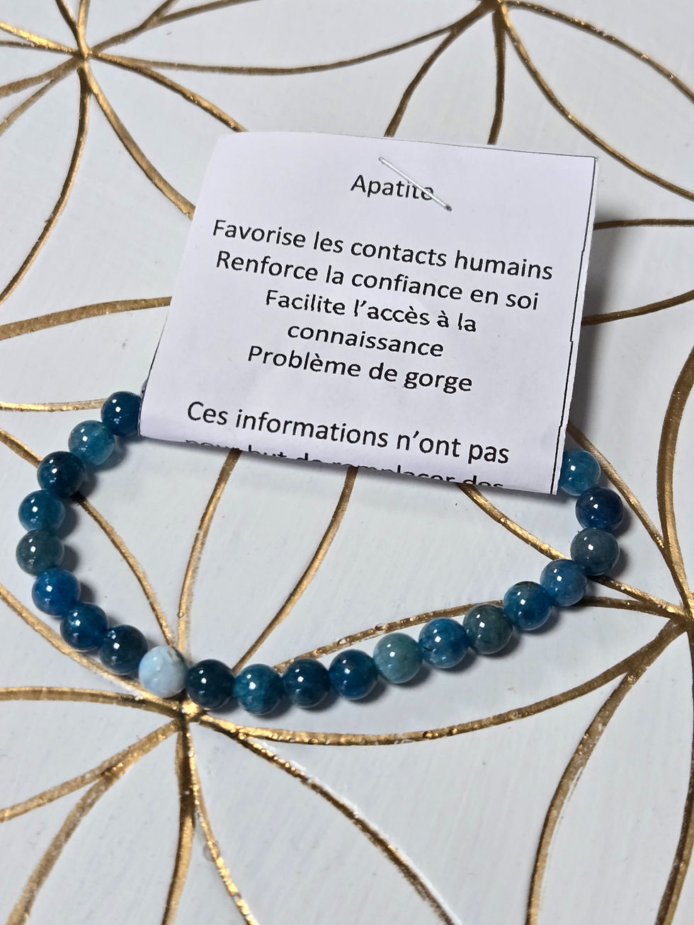 Miniature : Apatite bracelet - Pierre de clarté, d’expression et de confiance en soi