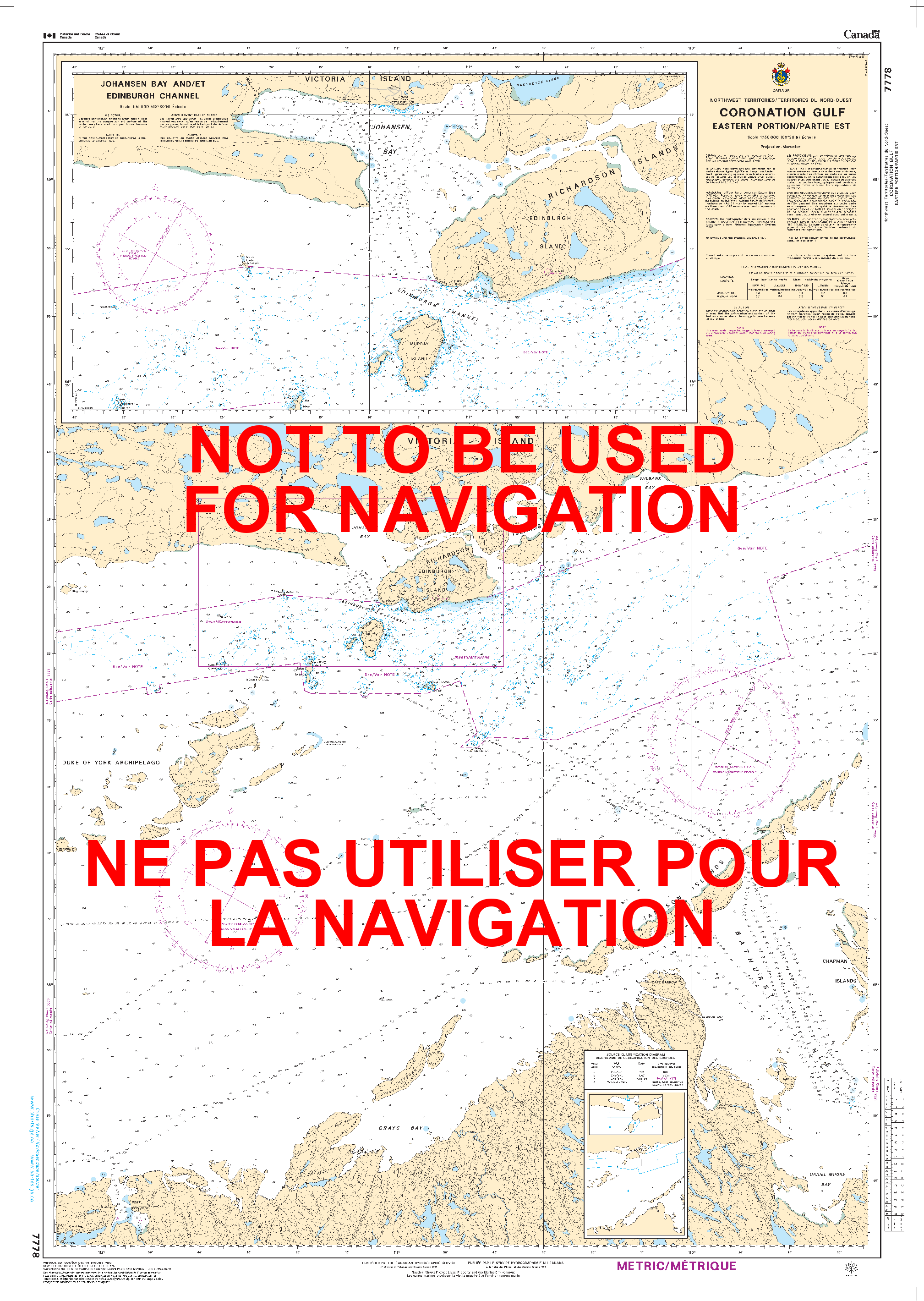 Print On Demand Nautical Chart - Canadian Hydrographic Service (CHS) Chart 7778