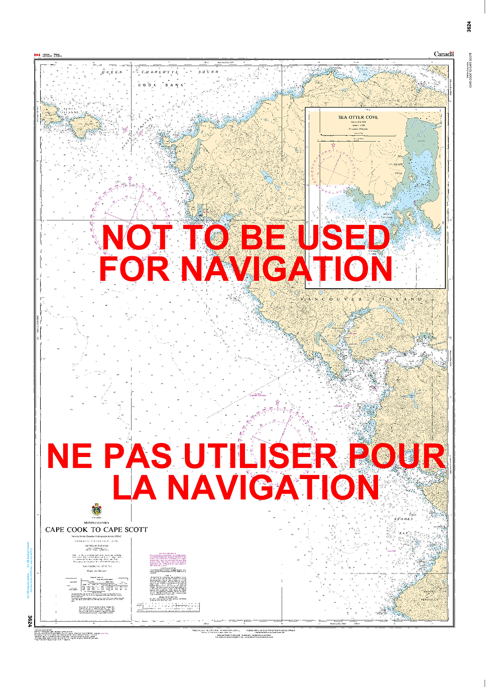 Print On Demand Nautical Chart - Canadian Hydrographic Service (CHS) Chart 3624