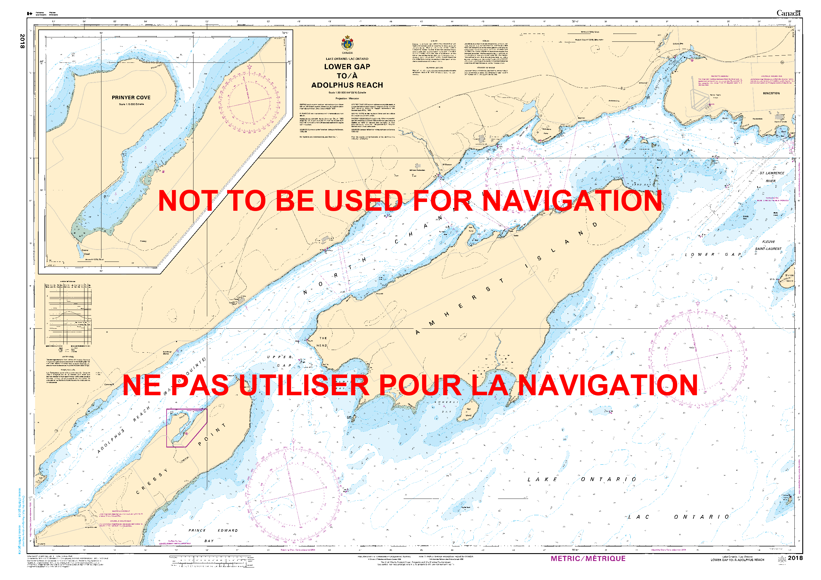 Print On Demand Nautical Chart - Canadian Hydrographic Service (CHS) Chart 2018