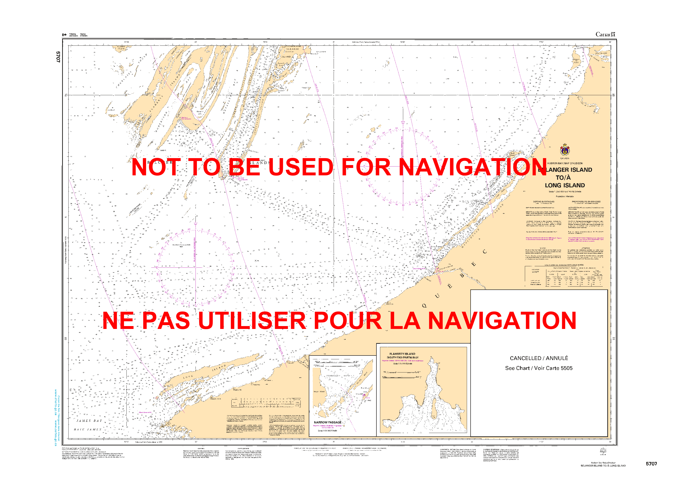 Print On Demand Nautical Chart - Canadian Hydrographic Service (CHS) Chart 5707