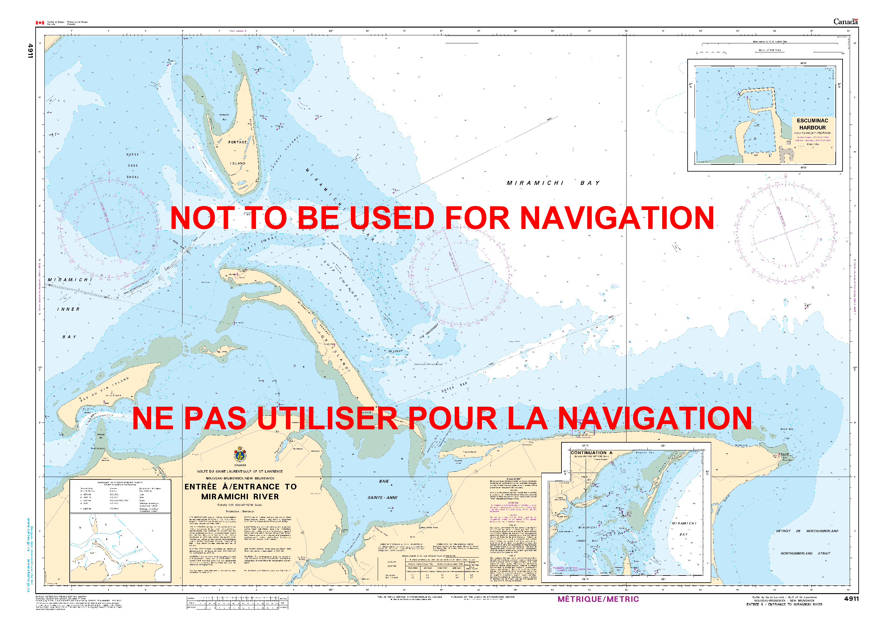 Print On Demand Nautical Chart - Canadian Hydrographic Service (CHS) Chart 4911