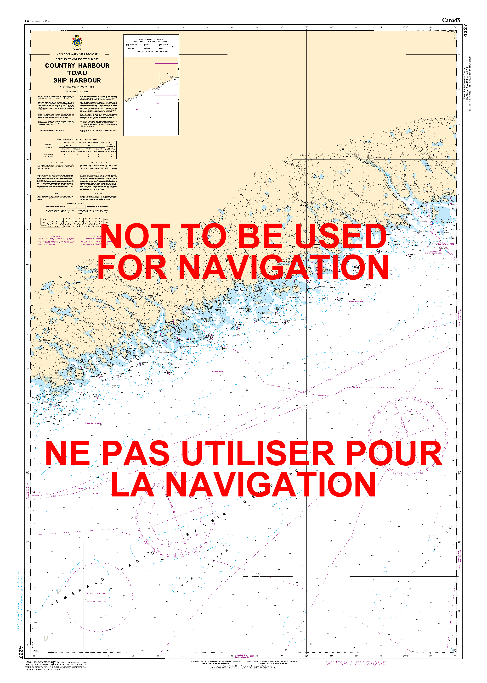 Print On Demand Nautical Chart - Canadian Hydrographic Service (CHS) Chart 4227