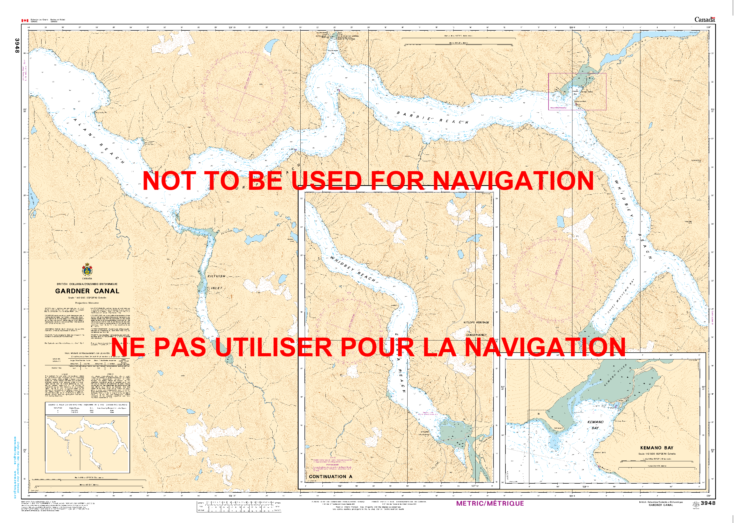 Print On Demand Nautical Chart - Canadian Hydrographic Service (CHS) Chart 3948