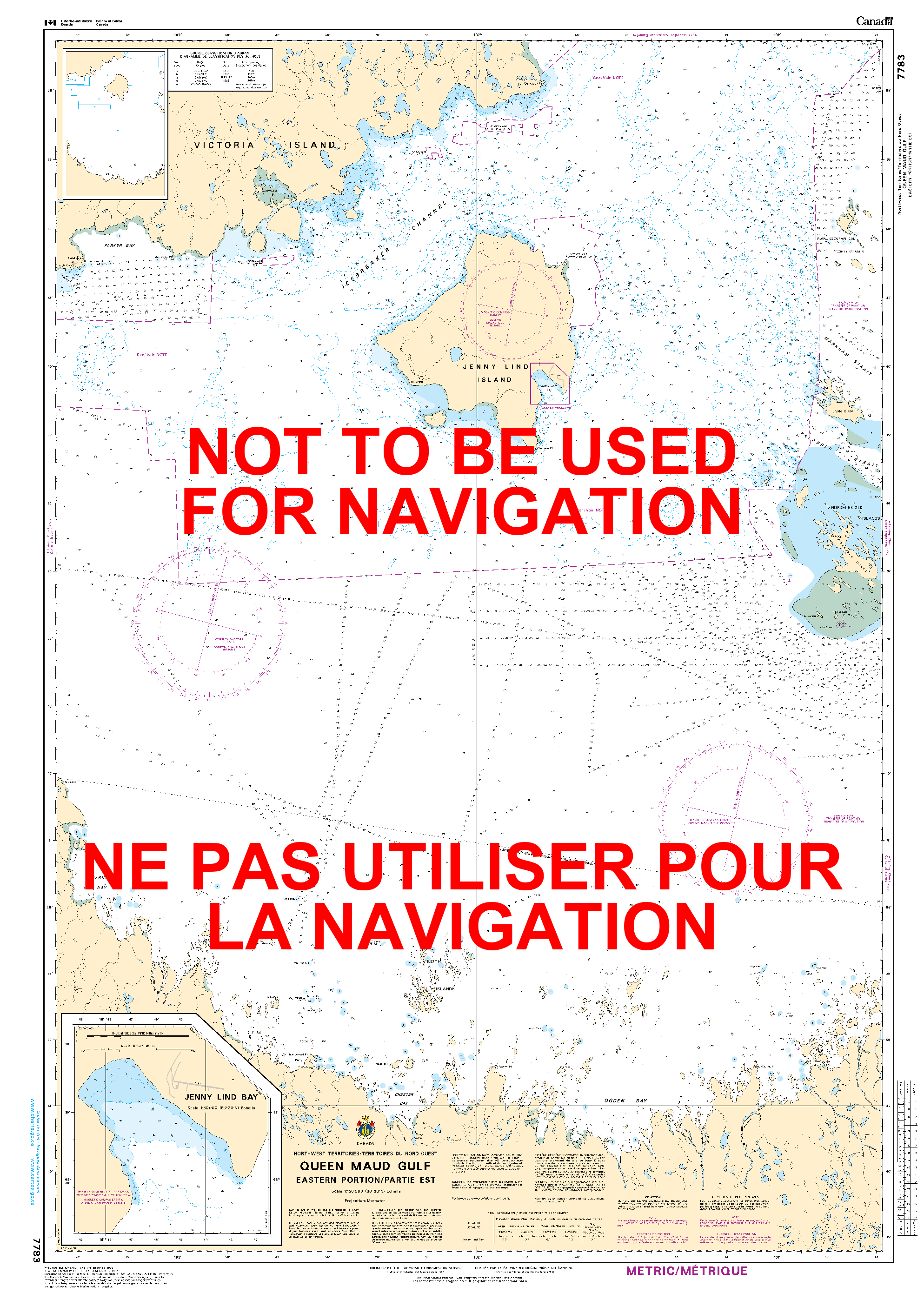 Print On Demand Nautical Chart - Canadian Hydrographic Service (CHS) Chart 7783