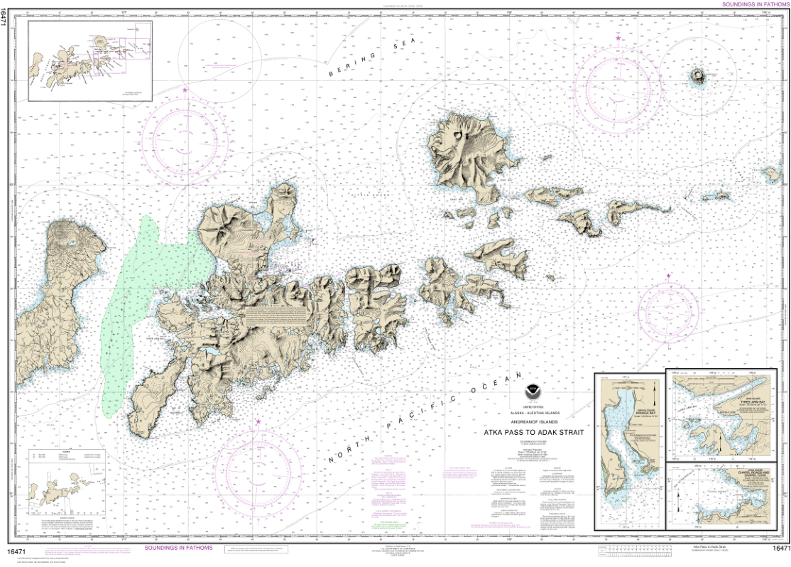 16471 - Atka Pass to Adak Strait;Three Arm Bay, Adak Island;Kanaga Bay, Kanaga I