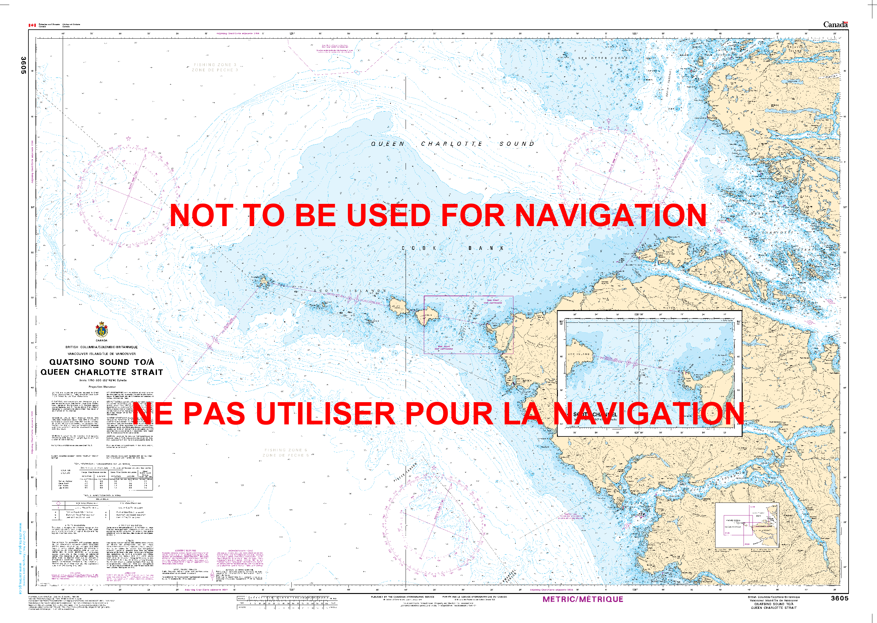 Print On Demand Nautical Chart - Canadian Hydrographic Service (CHS) Chart 3605