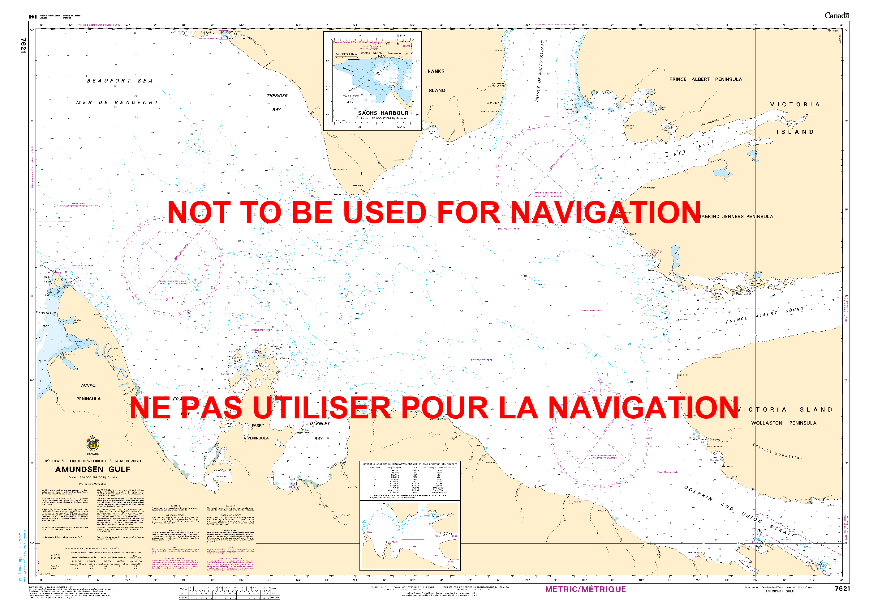 Print On Demand Nautical Chart - Canadian Hydrographic Service (CHS) Chart 7621