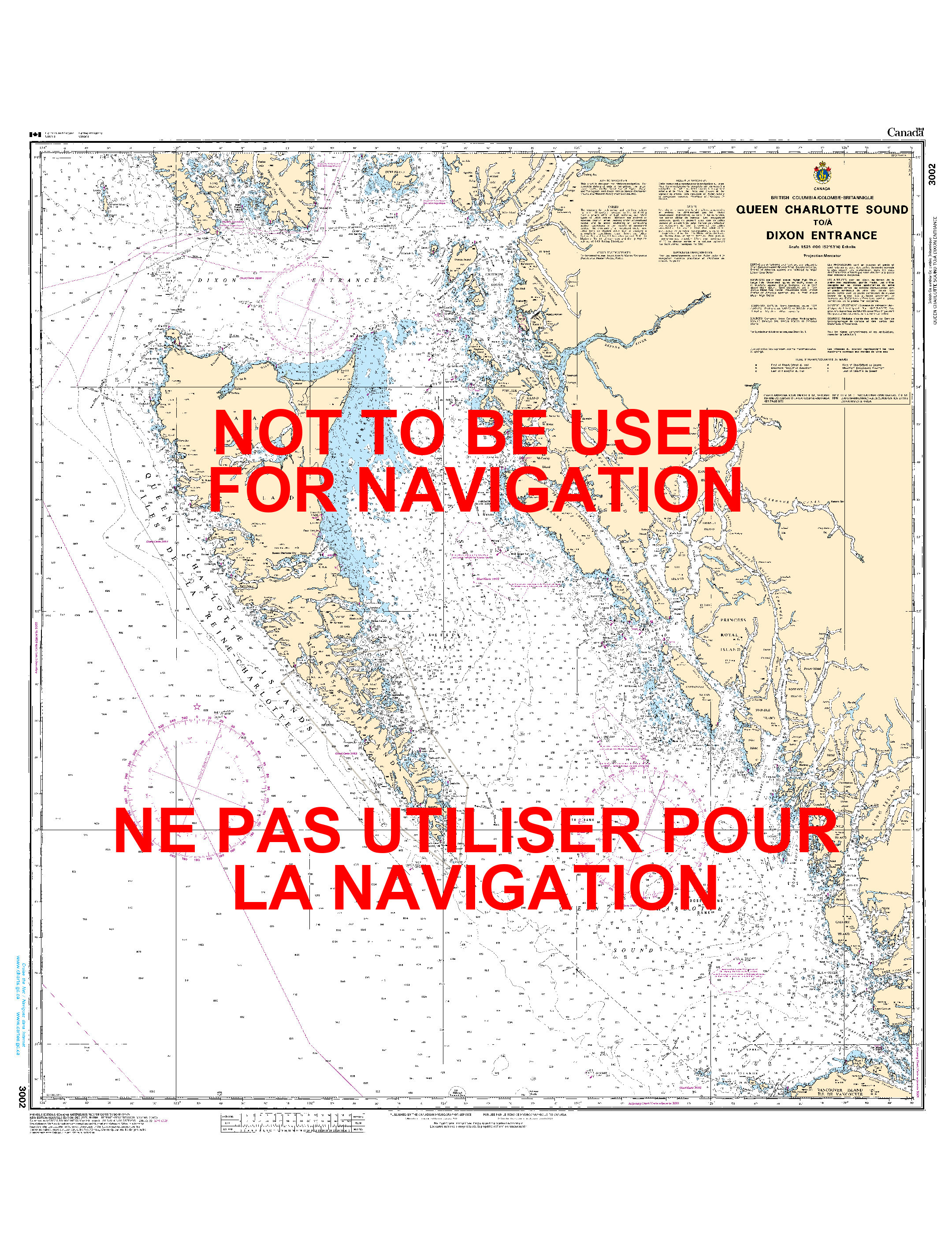 Print On Demand Nautical Chart - Canadian Hydrographic Service (CHS) Chart 3002