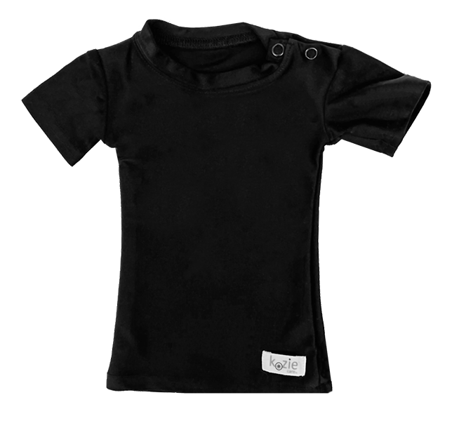 Thumbnail: Black Baby Plain and Simple Sensory Compression Short Sleeve Shirt by Kozie Clothes