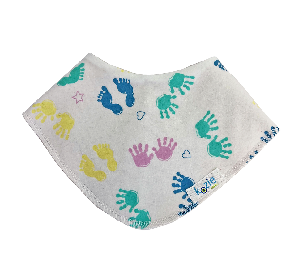 Thumbnail: While with hands Pattern High Performance Kids Kozie Kool Drool Bib Wrap by Kozie Clothes