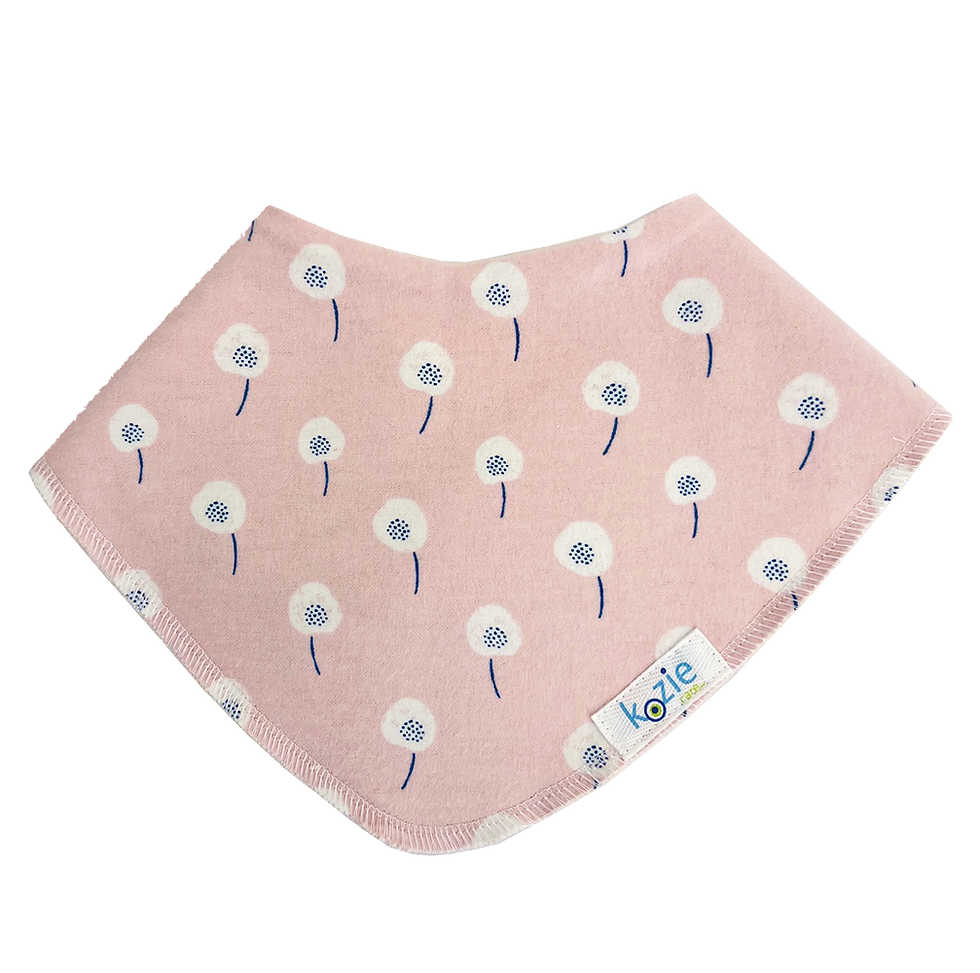 Thumbnail: Pink with blossoms Pattern High Performance Kids Kozie Kool Drool Bib Wrap by Kozie Clothes