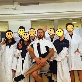 Me and my students with smiley faceys for privacy reasons :)