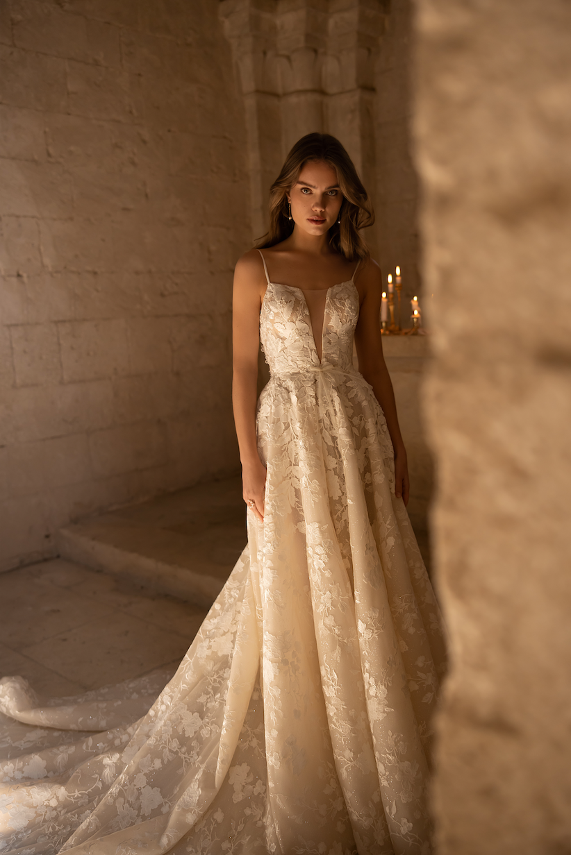 Thumbnail: Helga lace ballgown wedding dress by Eva Lendel available in Ireland at Zadika Bridal