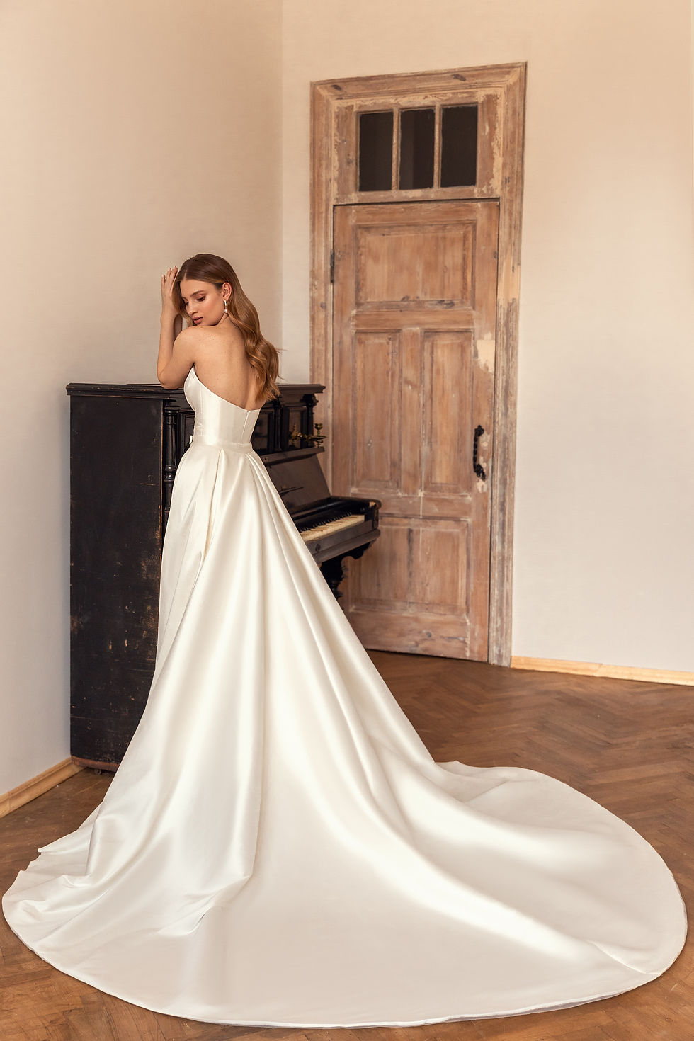 Thumbnail: Back of Eva Lendel Lika wedding dress available in Ireland at Zadika Bridal