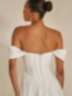 Close up back view of Wales wedding dress by Madi Lane