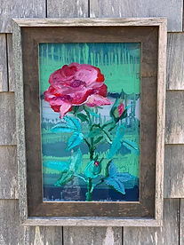 reverse painted on glass