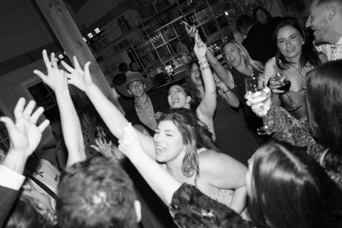 wedding guests dancing