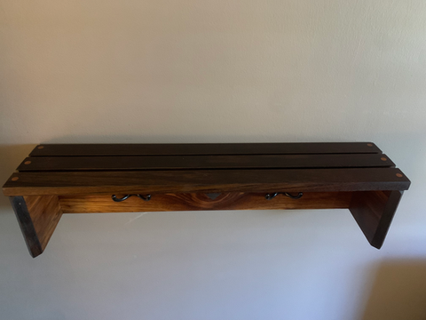 Walnut Coat Rack and Shelf