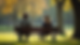 Eye-level view of a couple sitting on a park bench having a calm conversation