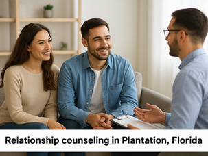 Couple participating in relationship counseling in Plantation Florida with a licensed mental health counselor