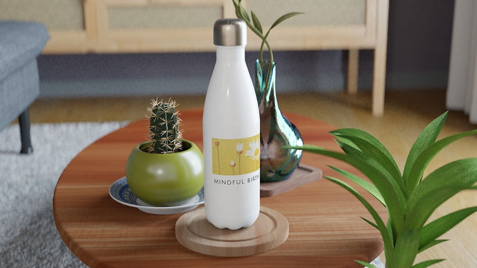 Thumbnail: Daisy Art - 17oz Stainless Steel Water Bottle (White)
