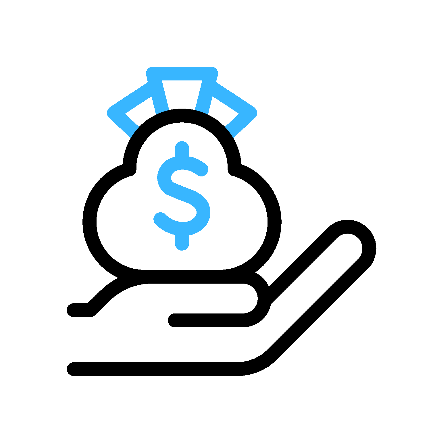 Animated icon showing debt consolidation with coins and savings representation.