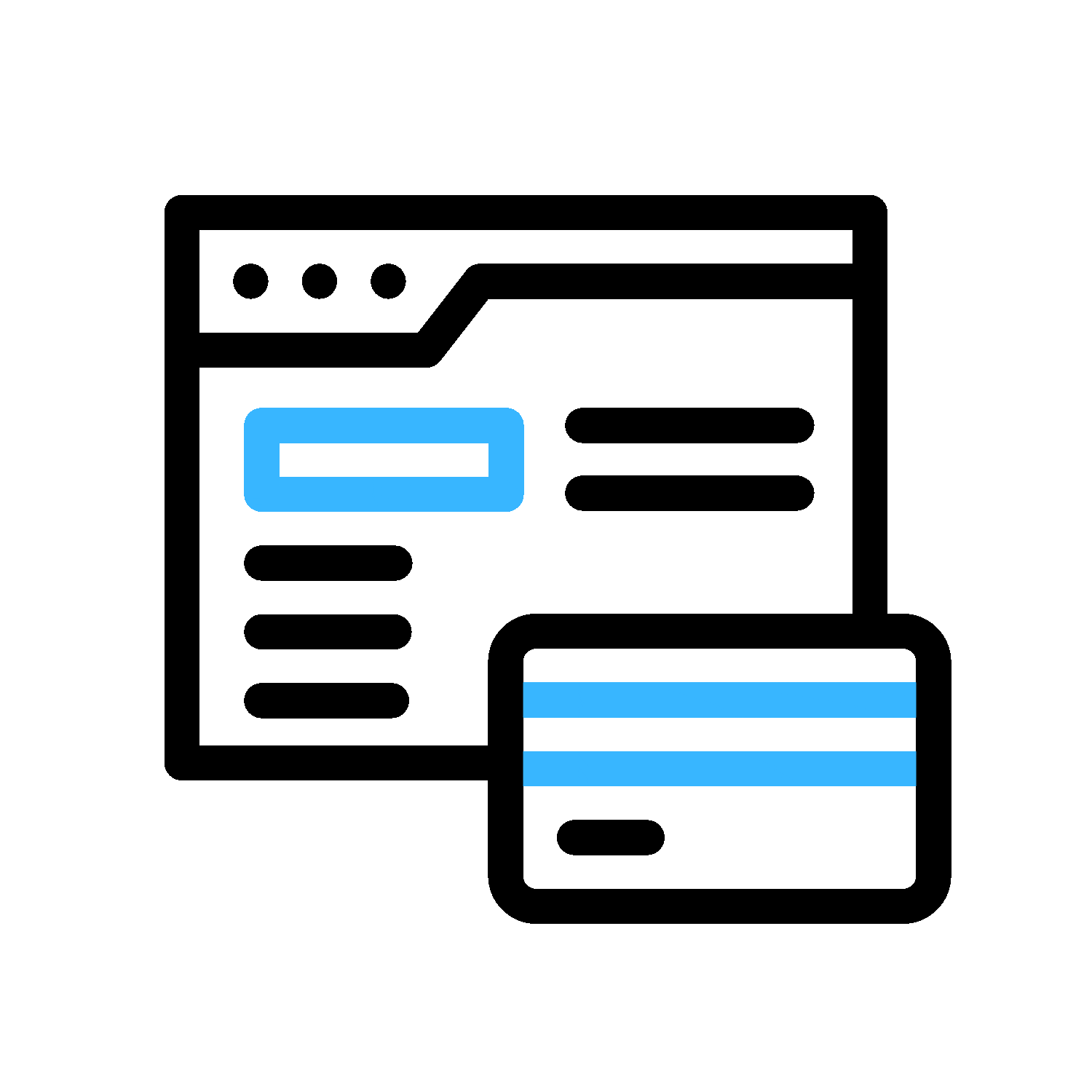 Animated icon depicting online financial document management.