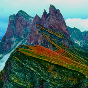 Seceda Peak, Dolomites, Italy in pastel