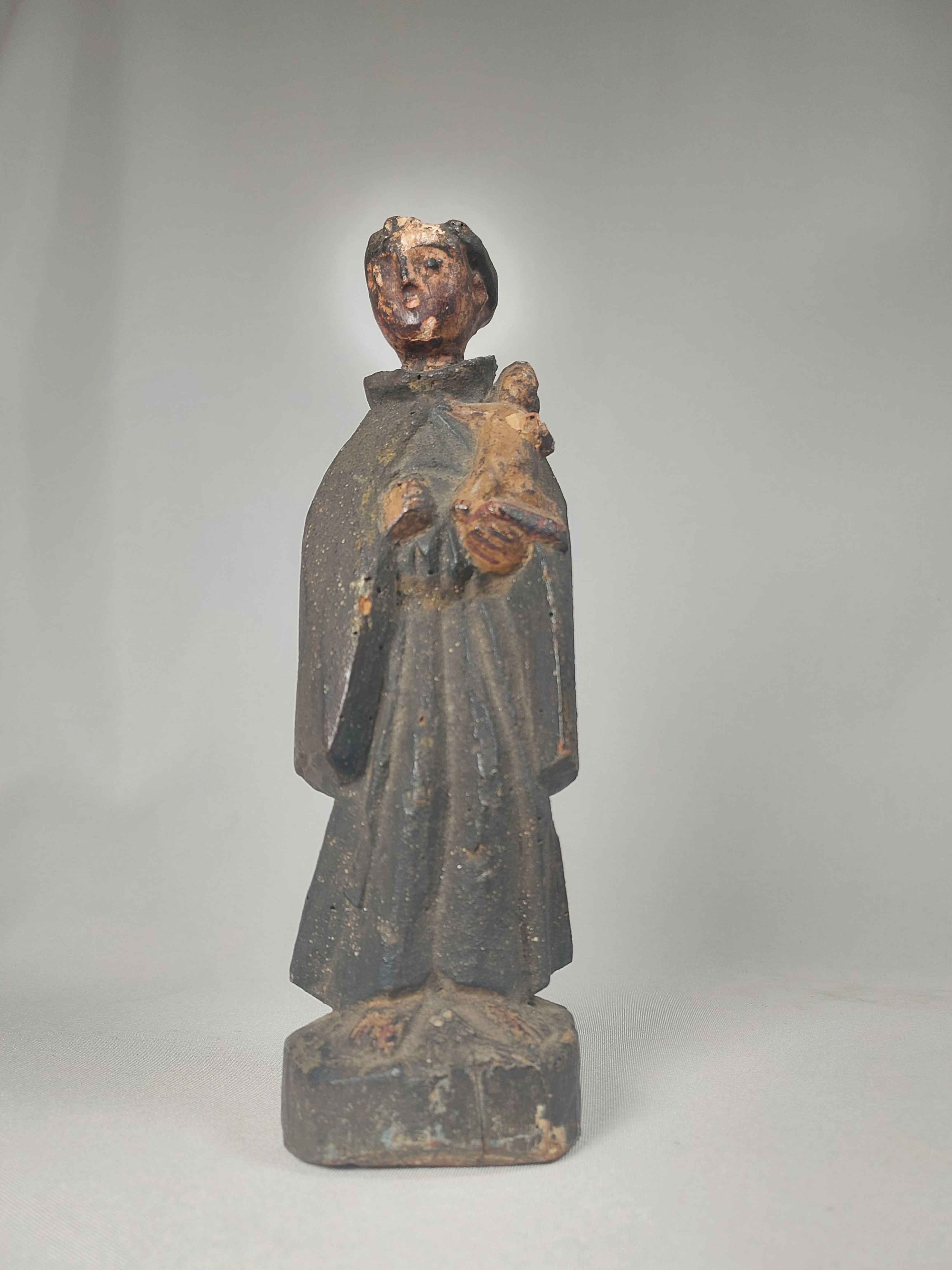 Early 17th century polychrome figure of Saint Anthony
