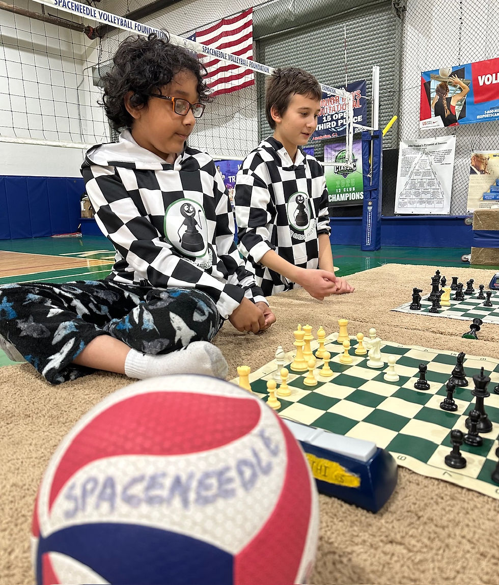 The Man & The Legend at the first Chess Volleyball match
