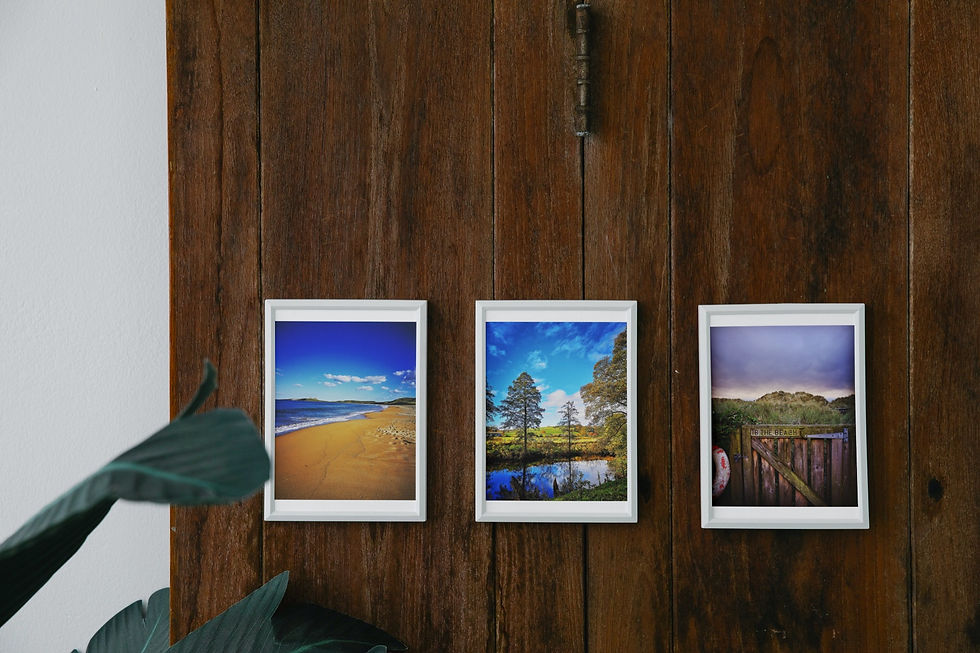 Thumbnail: Sandy Shores, view of Dunstanburgh Castle, vivid colours, landscape photography, beach and sea scenery, stunning prints